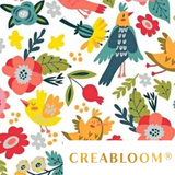 Tissu Coton Motif Oiseaux Et Fleurs