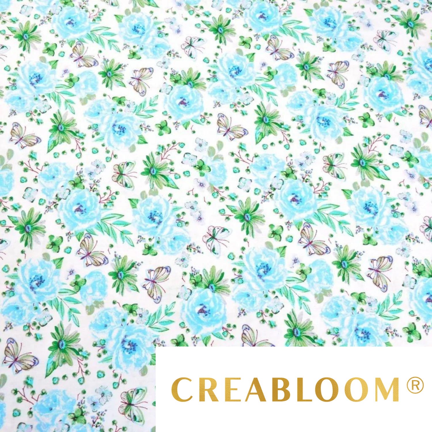 Tissu Coton Motif Fleurs Et Papillons