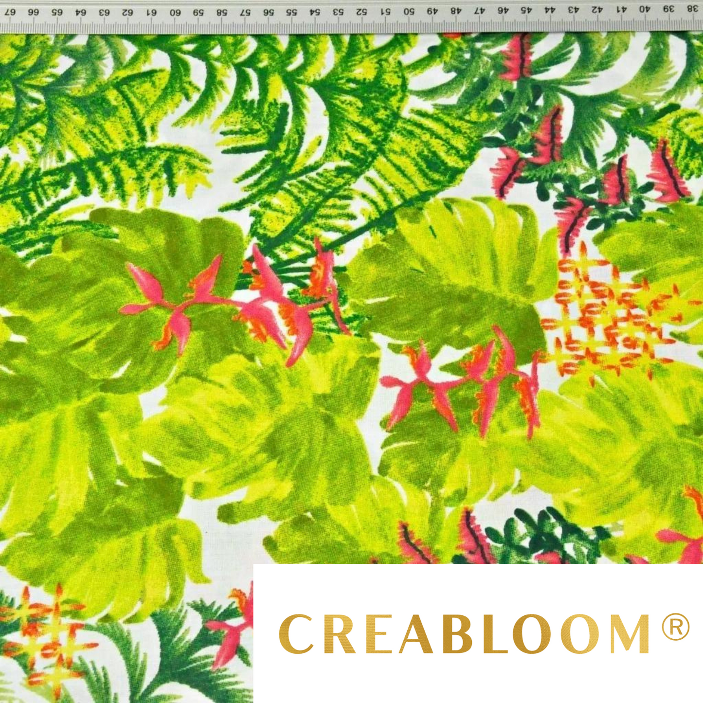 Tissu Coton Motif Plantes Et Fleurs