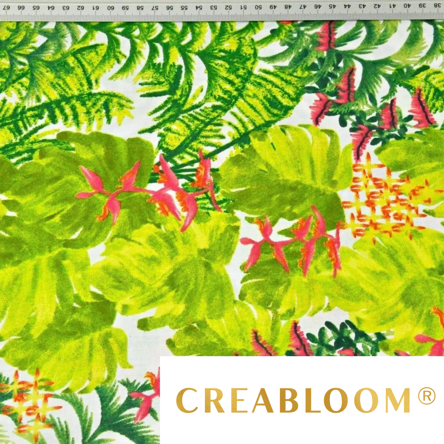 Tissu Coton Motif Plantes Et Fleurs