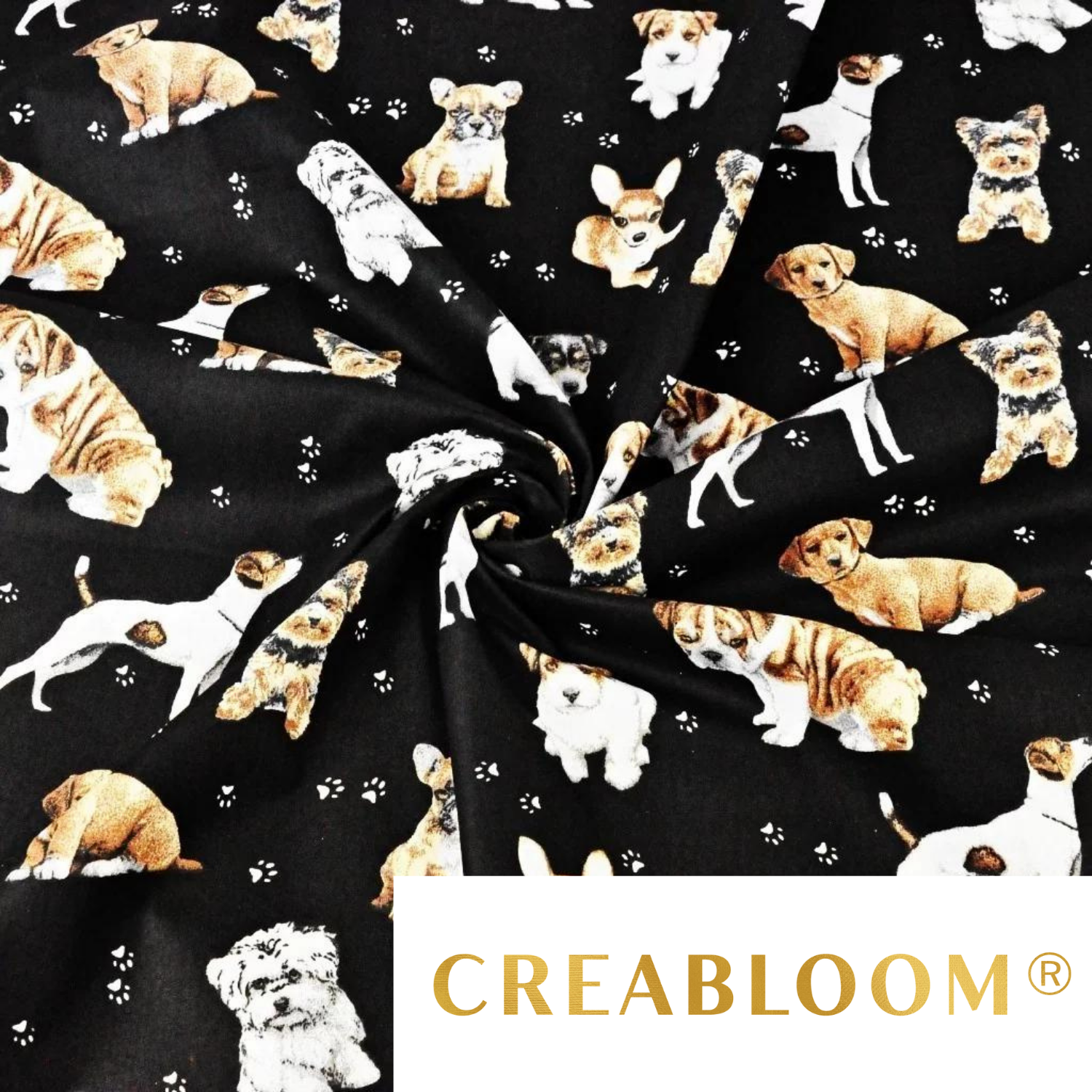 Tissu Coton Motifs Chiens