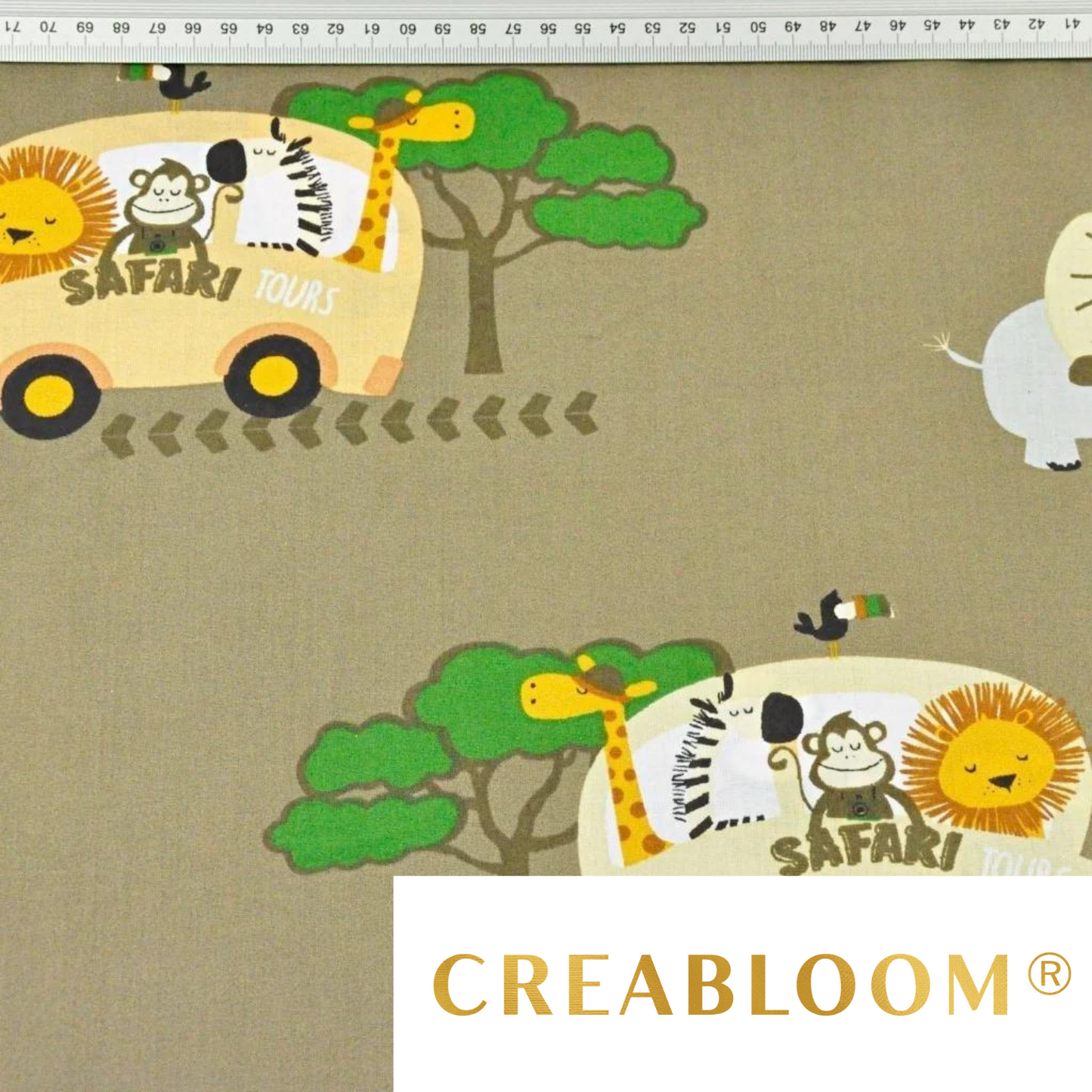 Tissu Coton Motif Safari