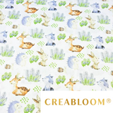 Tissu Coton Motif Animaux Dans La Forêt
