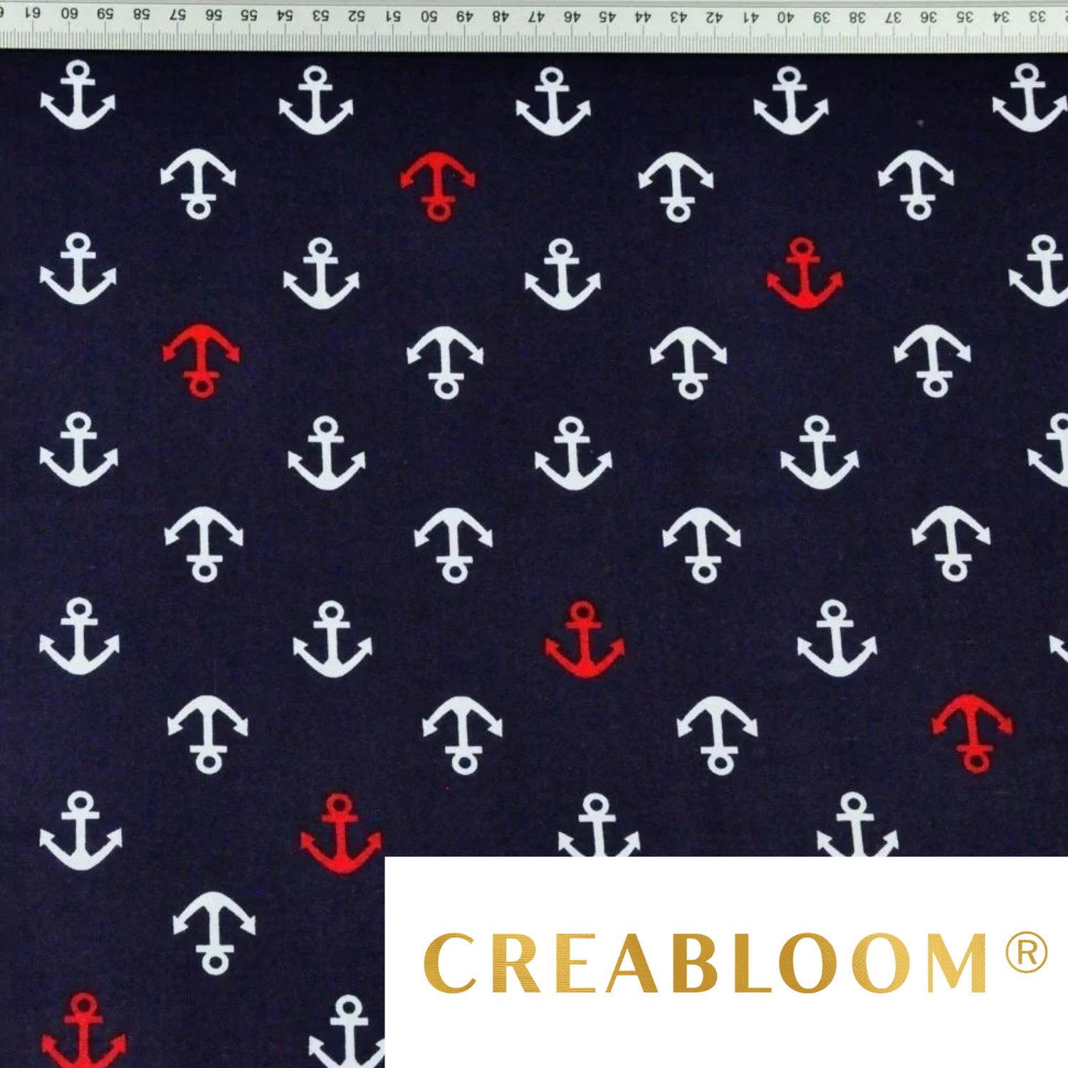 Tissu Coton Motif Ancre Bateau