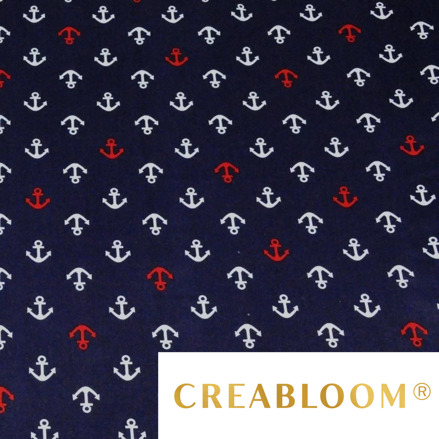 Tissu Coton Motif Ancre Bateau