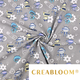 Tissu Coton Motif Robots
