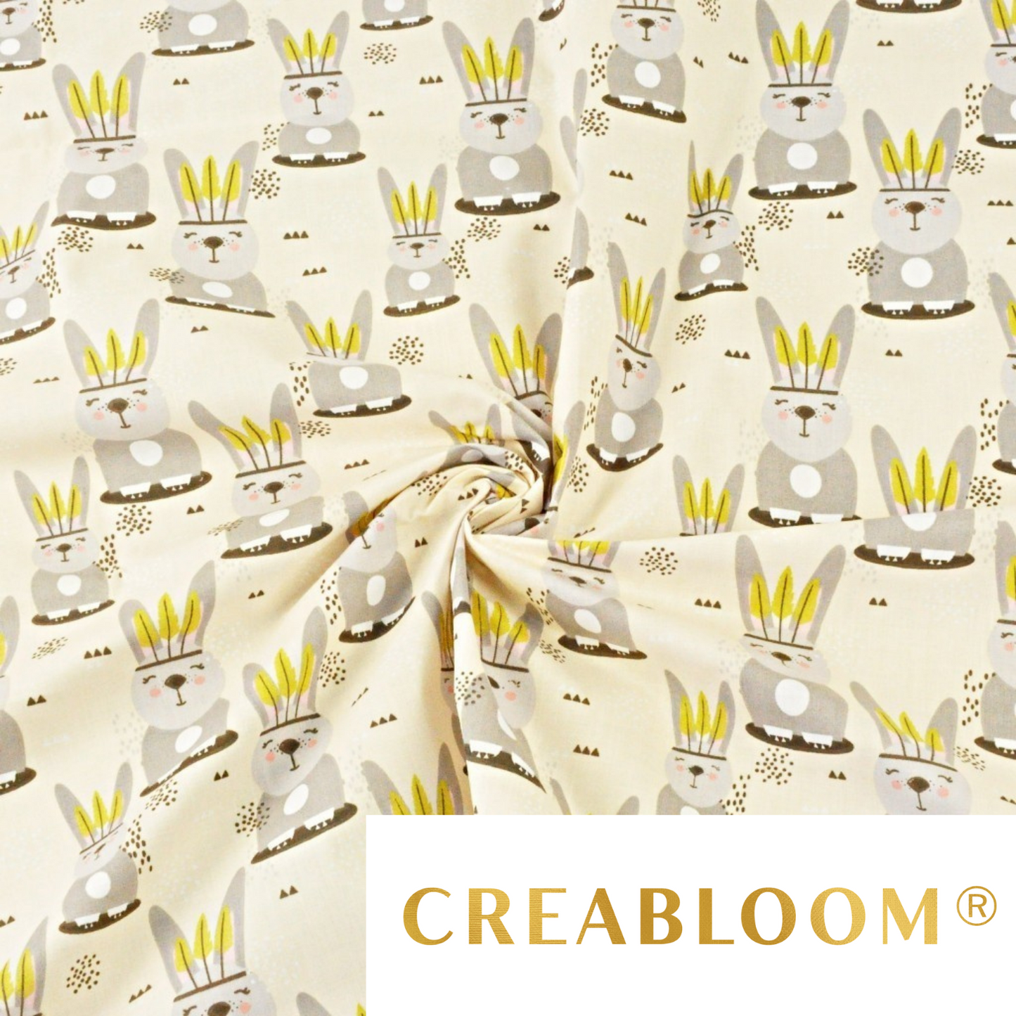 Tissu Coton Motif Lapins Indiens