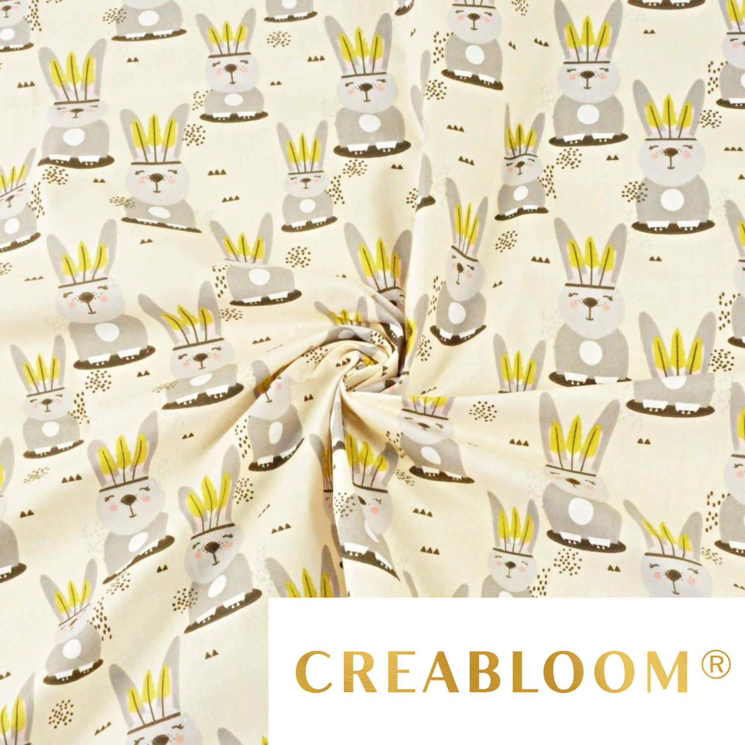 Tissu Coton Motif Lapins Indiens