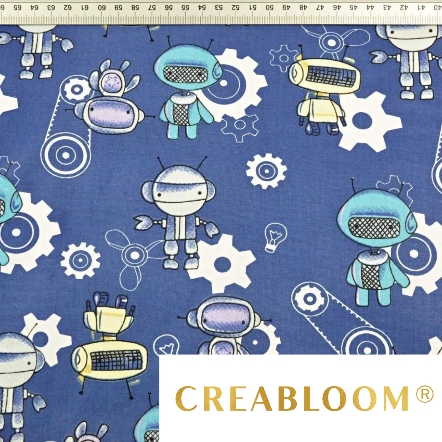 Tissu Coton Motif Robots