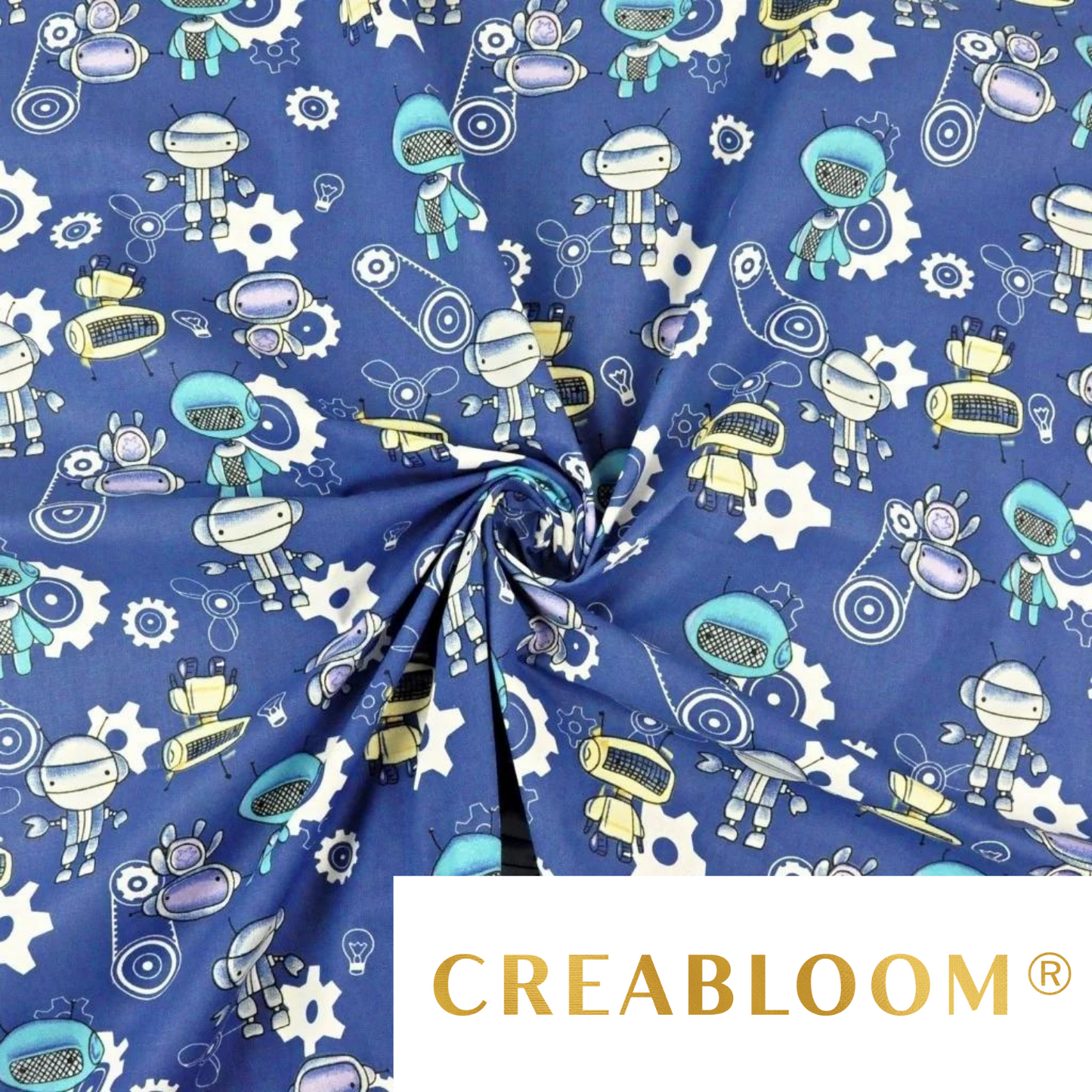 Tissu Coton Motif Robots