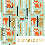 Tissu Coton Motif Animaux Dans La Forêt