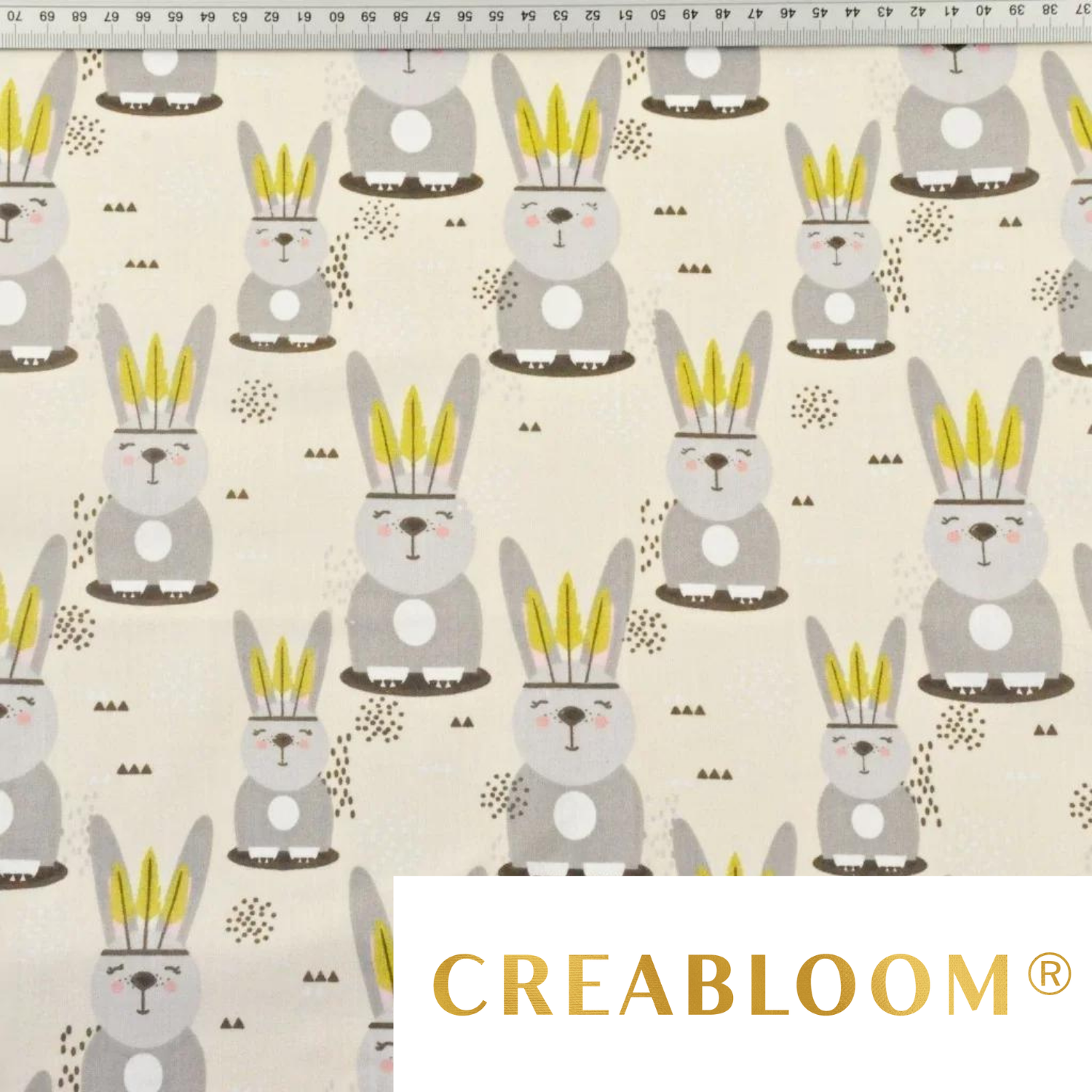 Tissu Coton Motif Lapins Indiens