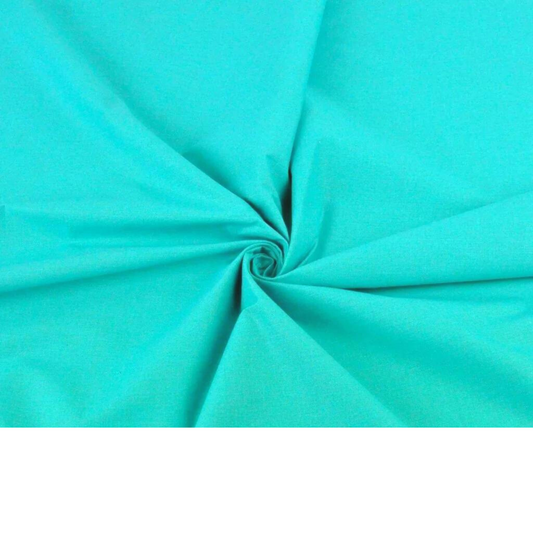 Tissu Coton Uni Vert Turquoise