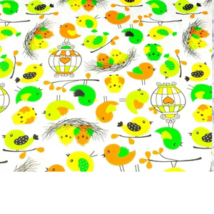 Tissu Coton Motif Oiseaux