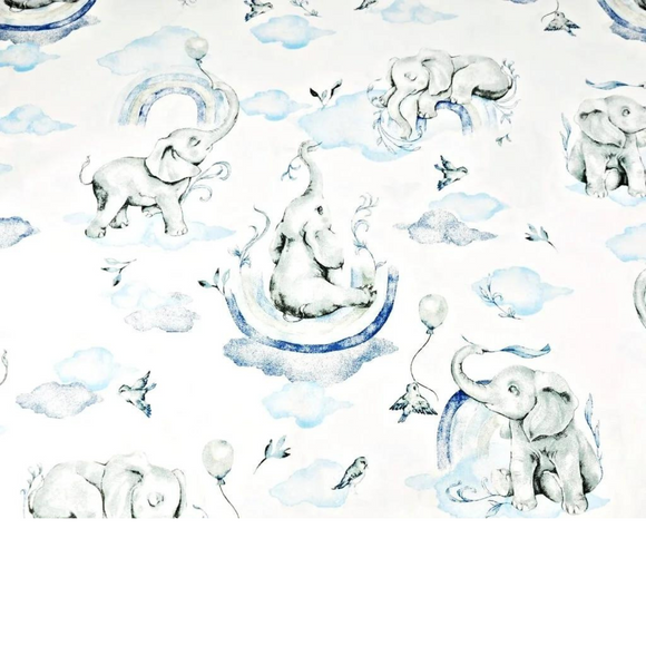 Tissu Coton Motif Éléphants