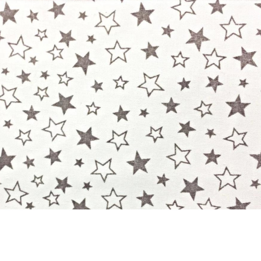 Tissu Coton Motif Étoiles Grises