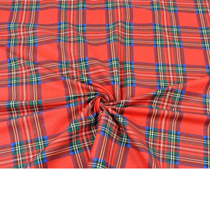 Tissu Coton Imprimé Tartan Rouge