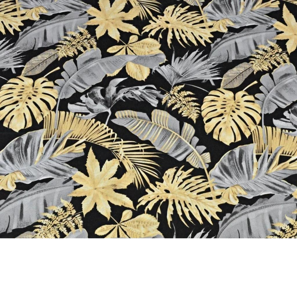 Tissu Coton Motif Feuilles