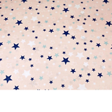 Tissu Coton Motif Étoiles - Fond Abricot