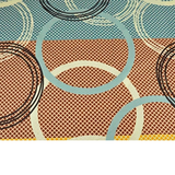 Tissu Coton Imprimé Bleu Marron Et Jaune