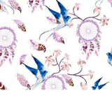 Tissu Coton Motif Attrape Rêves Et Oiseaux