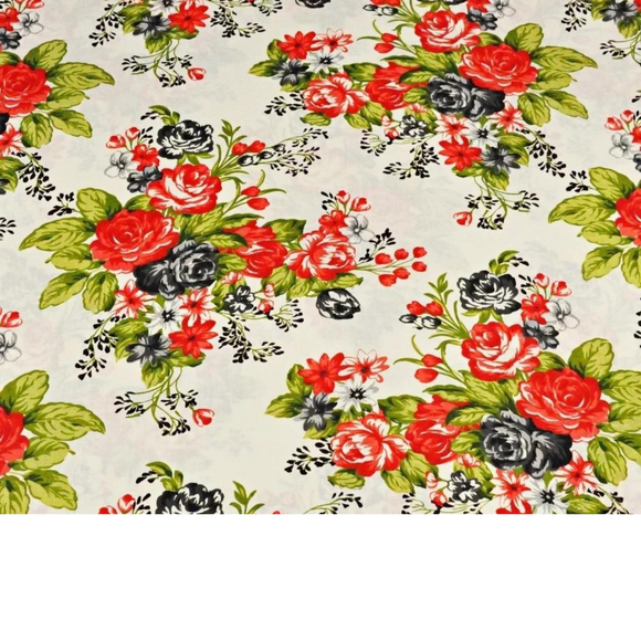 Tissu Coton Motif Fleurs