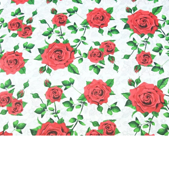 Tissu Coton Motif Roses