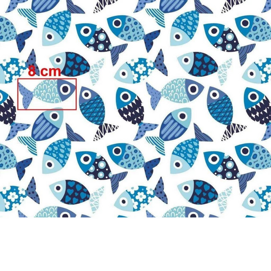 Tissu Coton Motif Poissons