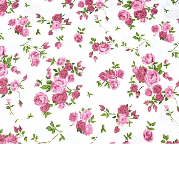 Tissu Coton Motif Roses