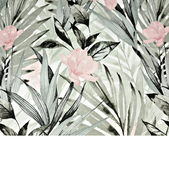 Tissu Coton Motif Fleurs Et Plantes