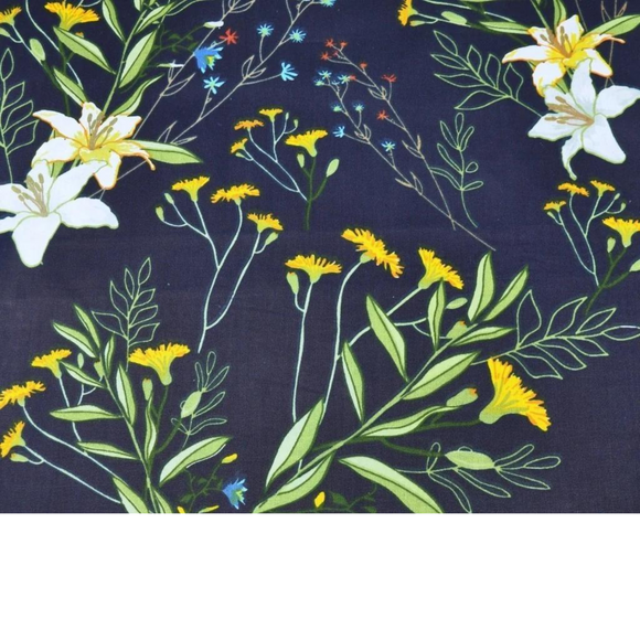Tissu Coton Motif Fleurs