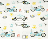 Tissu Coton Motif Police