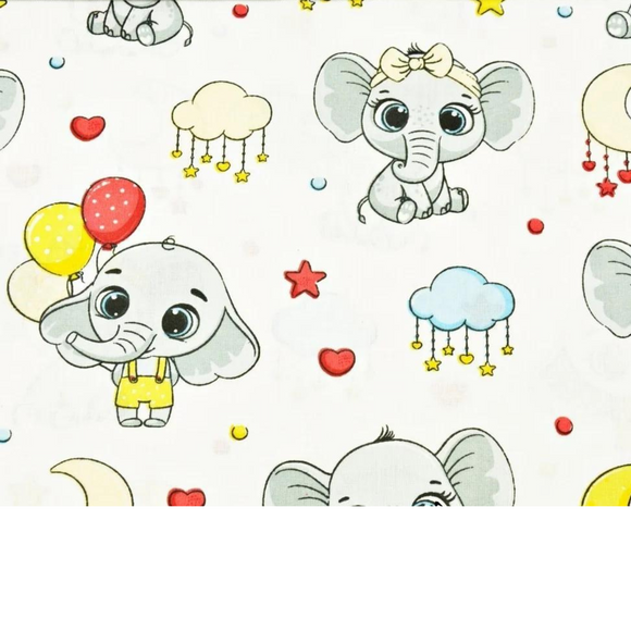 Tissu Coton Motif Éléphants
