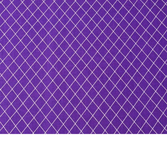 Tissu Coton Imprimé Blanc Et Violet
