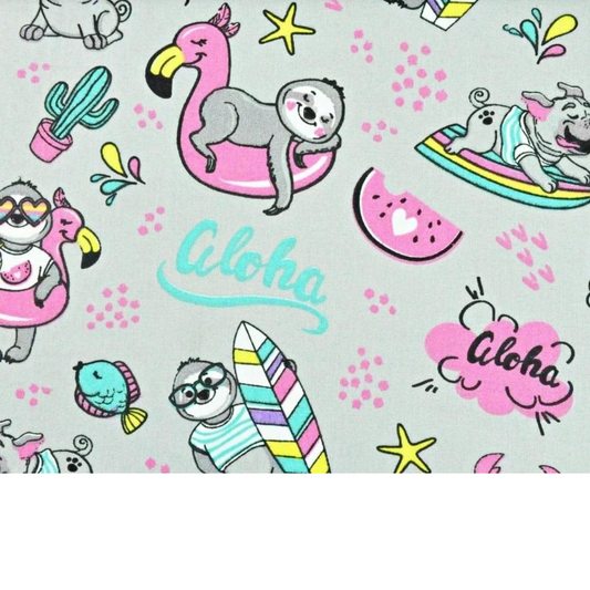 Tissu Coton Motif Paresseux