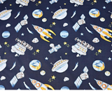 Tissu Coton Motif Fusées Et Planètes