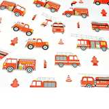 Tissu Coton Motif Camions De Pompiers