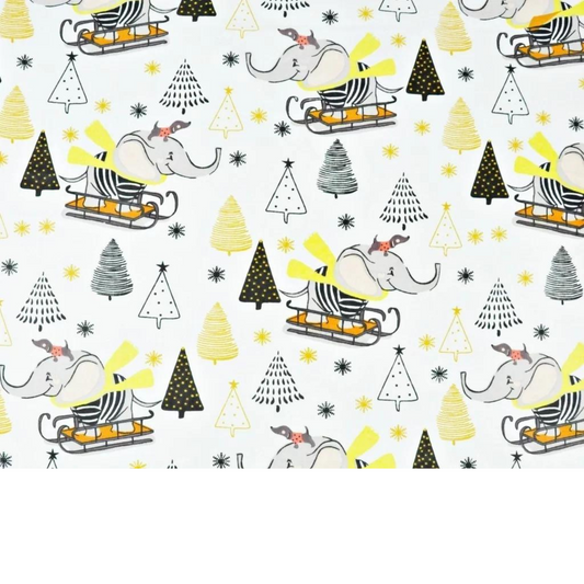 Tissu Coton Motif Éléphants