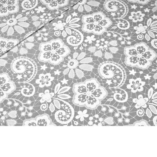 Tissu Coton Motif Fleurs Effet Broderie