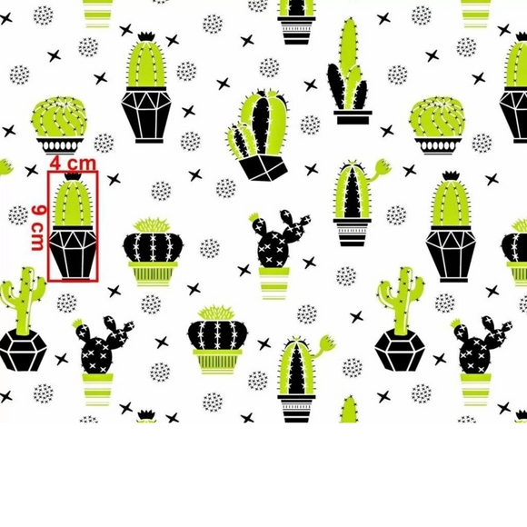 Tissu Coton Motif Cactus