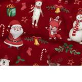 Tissu Coton Motif Noël - Rouge