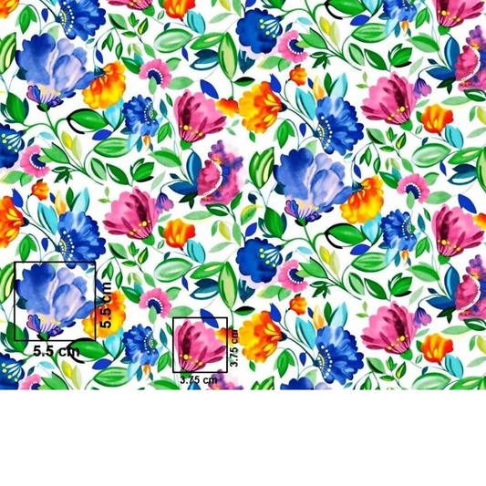 Tissu Coton Motif Fleurs