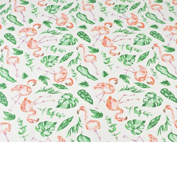 Tissu Coton Motif Flamant Rose