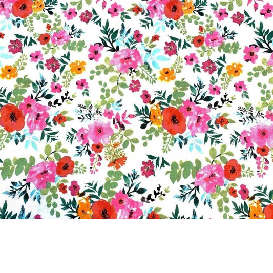 Tissu Coton Motif Fleurs