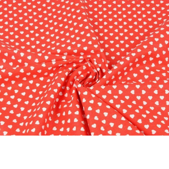 Tissu Coton Motif Coeurs