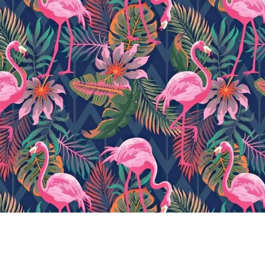 Tissu Coton Motif Flamant Rose