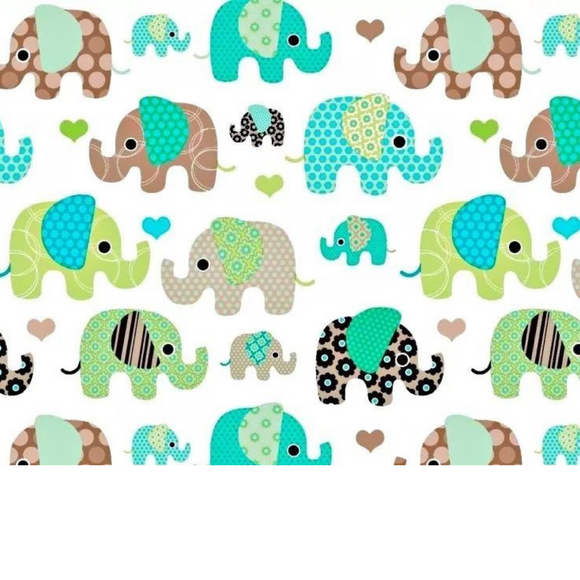 Tissu Coton Motif Éléphants