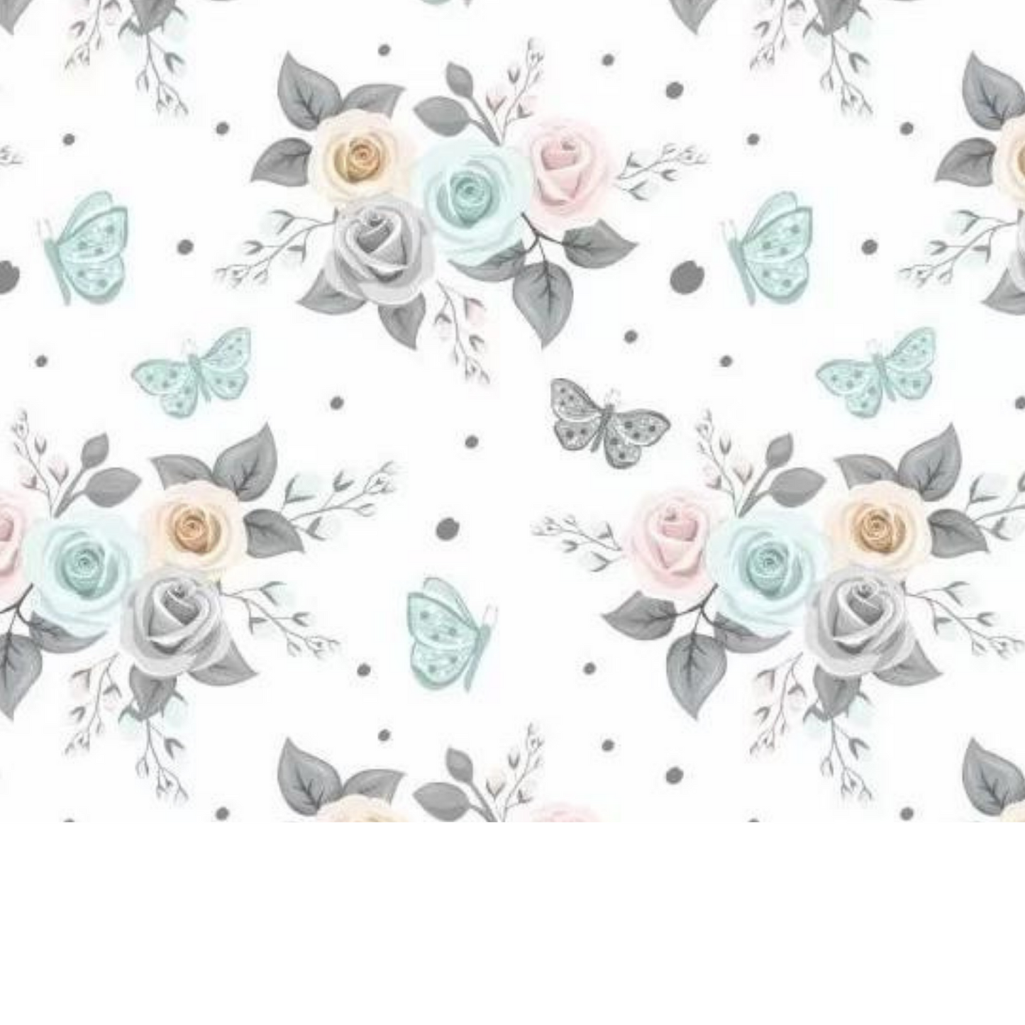 Tissu Coton Motif Fleurs Et Papillons