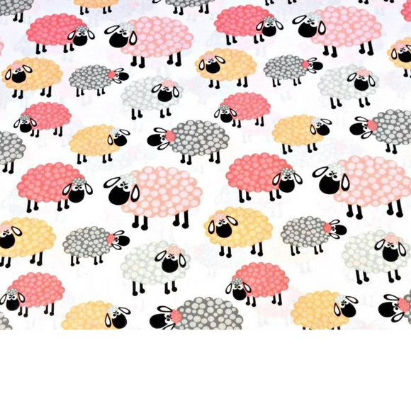 Tissu Coton Motif Moutons