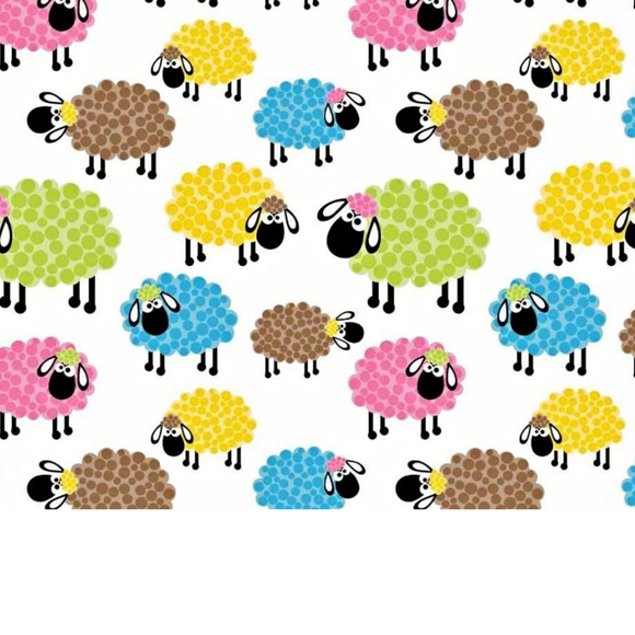 Tissu Coton Motif Moutons